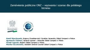 Zamwienia publiczne ONZ wyzwania i szanse dla polskiego