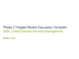Tollgate review template