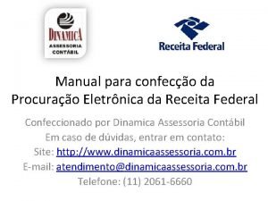 Manual para confeco da Procurao Eletrnica da Receita