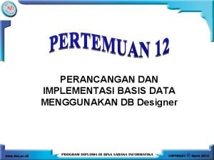 Untuk mengeksekusi sinkronisasi pada db designer:
