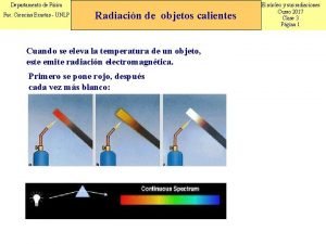 Departamento de Fsica Fac Ciencias Exactas UNLP Radiacin