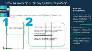 Koraci za uvoenje KEKS pay aplikacije za plaanje