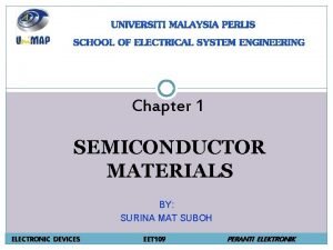 Chapter 1 SEMICONDUCTOR MATERIALS BY SURINA MAT SUBOH