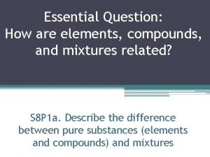 Element vs compound