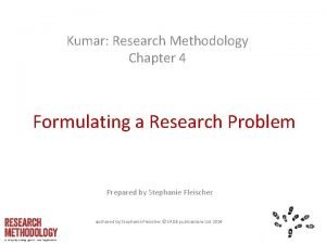 Formulating research methodology
