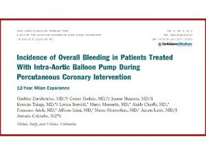 Background and objectives The incidence of vascular complications