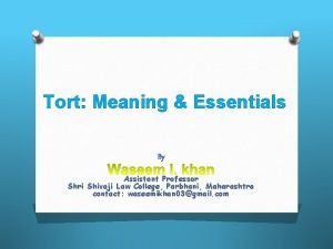 Essentials of tort