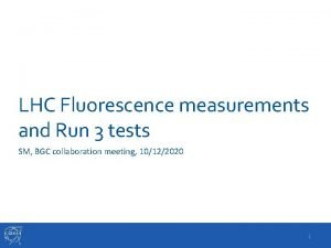 LHC Fluorescence measurements and Run 3 tests SM