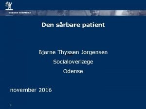 Den srbare patient Bjarne Thyssen Jrgensen 15 st