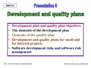 Quality development plan