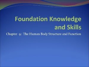 Foundation knowledge and skills