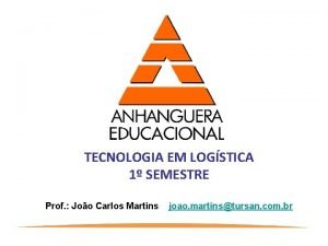 TECNOLOGIA EM LOGSTICA 1 SEMESTRE Prof Joo Carlos