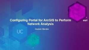 Configuring Portal for Arc GIS to Perform Network