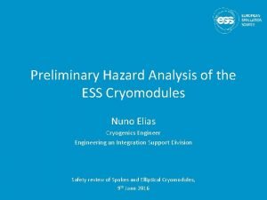 Preliminary Hazard Analysis of the ESS Cryomodules Nuno