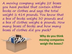 A moving company weighs 20 boxes