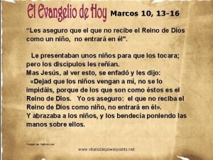 Marcos 10 13-16