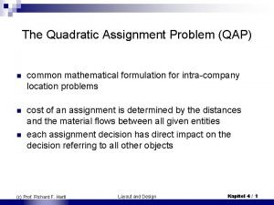Quadratic assignment problem example
