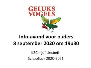 Infoavond voor ouders 8 september 2020 om 19