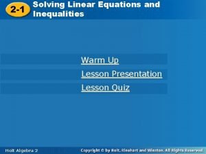 1-2 lesson quiz solving linear equations