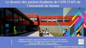 Le devenir des anciens tudiants de lUFR STAPS