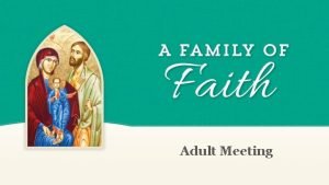 Adult Meeting Agenda Life in Christ November 2