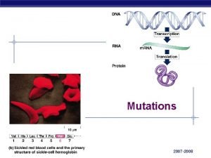 Mutations AP Biology 2007 2008 Mutations n single