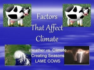 Factors That Affect Climate Weather vs Climate Creating