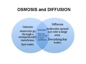 OSMOSIS and DIFFUSION Molecules are always moving Molecules