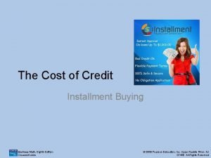 The Cost of Credit Installment Buying Business Math