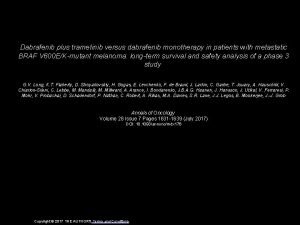 Dabrafenib plus trametinib versus dabrafenib monotherapy in patients