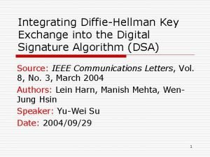 Diffie hellman digital signature