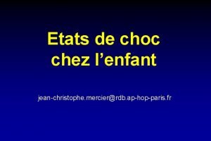 Etats de choc chez lenfant jeanchristophe mercierrdb aphopparis