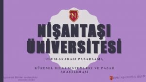 NANTAI NVERSTES ULUSLARARASI PAZARLAMA KRESEL BILGI SISTEMLERI VE