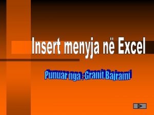 Insert menyja n Excel prmban keto nn meny