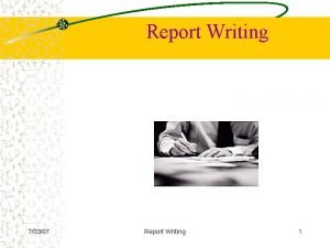 Report Writing 70307 Report Writing 1 Winners have