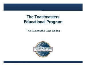 Toastmasters successful club series