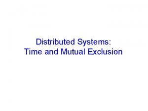 Mutual exclusion in distributed systems