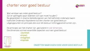 charter voor goed bestuur Wat verstaan we onder