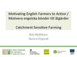Motivating English Farmers to Action Motivera engelska bnder