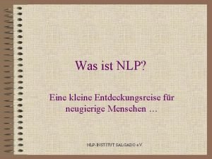 Was ist NLP Eine kleine Entdeckungsreise fr neugierige