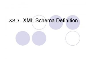 XSD XML Schema Definition XML l element 1