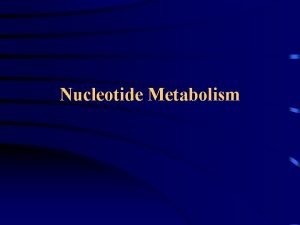 Nucleotide Metabolism BasesNucleosidesNucleotides Base Base Adenine Base Sugar