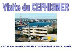 PHOTO DU BATIMENT CELLULE PLONGEE HUMAINE ET INTERVENTION