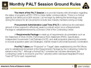 Peo stri palt schedule