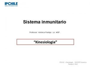 Sistema inmunitario Professor Vernica Pantoja Lic MSP Kinesiologia