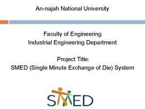 Annajah National University Faculty of Engineering Industrial Engineering