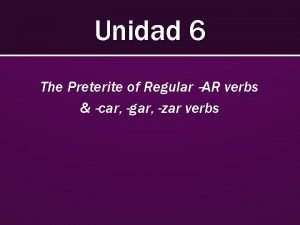 Preterite endings ar