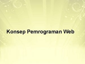 Konsep pemrograman web