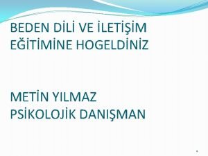 BEDEN DL VE LETM ETMNE HOGELDNZ METN YILMAZ