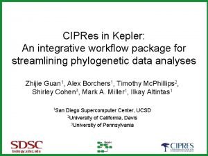 CIPRes in Kepler An integrative workflow package for